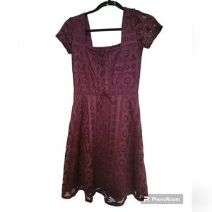 Aeropostale Plum Crochet Dress Sz XS